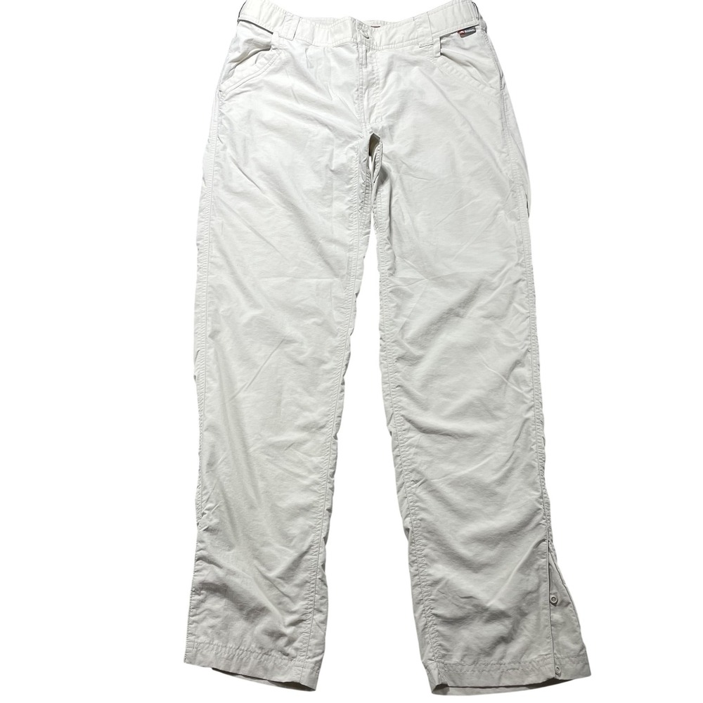 Simms Pants Mens Medium Ivory Lightweight Fishing Outdoor Khakis Zip Hem Pockets